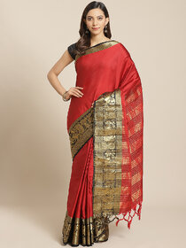 Meia Red And Black Embellished Saree