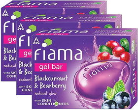 Fiama Gel Bar Blackcurrant And Bearberry Radiant Glow 125gm Pack Of 3