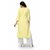 Dhumketu Lemon Yellow Designer Straight Poly Viscose Kurti