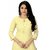 Dhumketu Lemon Yellow Designer Straight Poly Viscose Kurti