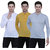 KETEX Henley  neck spun cotton fullsleeves men's tshirt (PACK OF 3)