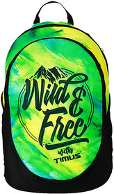 Timus Tropico Green Color Polyster Fabric 28Ltr Backpack With Headphone Slot - D13L28TR