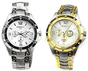 Holi special Offer combo Rosara watches for Men (Golden +silver ) by miss