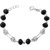 Kids Silver  Black Beads Nazariya Sterling Silver Anklet-ANKK007