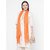 Get Wrapped Orange Polyester Printed Scarf with Tasselled Border