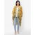 Get Wrapped Yellow Printed Kimono with fancy Pom Pom for Women