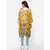 Get Wrapped Yellow Printed Kimono with fancy Pom Pom for Women