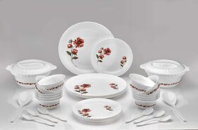 Arni Plastic Exclusive and Microwave Safe, Platic Printed Round Dinner Set of 38 Pieces