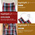 E-Retailer Set of 3 Piece Cotton Kitchen Apronwith Front Pocket (Blue Red)