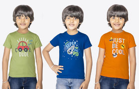 kavya fashion kids round collar t shirt pack of 3