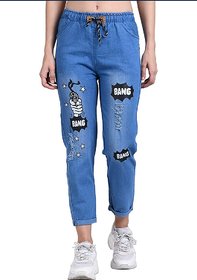 Denim Printed Joggers