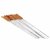 Right Traders Brown Stainless Steel Barbeque Skewers With Wood Handle Pack of 10