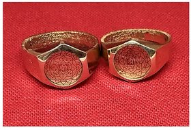 Ashtadhatu Gold Shree Yantra Ring (Pack of 2) To Archive Health, Wealth And Prosperity