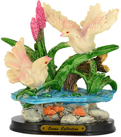 KESAR ZEMS Capodimonte Statue Of LOVE BIRDS DOVE FIGURINE - B (11 X 7 X 13 CM) Multicolor
