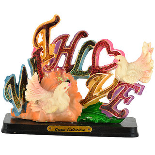 KESAR ZEMS Capodimonte Statue Of LOVE BIRDS DOVE FIGURINE - E (13 X 5 X 12 CM) Multicolor