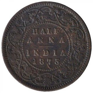 HALF ANNA 1875 .fine condition