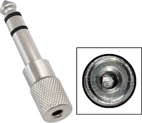 Silver Stereo 6.5mm 1/4 Male to 3.5mm 1/8 Female M/f Headphone Audio Jack