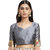 Meia Grey Party Silk Blend Banarasi Saree With Unstitched Blouse