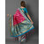 Meia Pink Festive Silk Blend Woven Border Saree With Unstitched Blouse