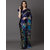Meia Blue Festive Crepe Printed Saree With Unstitched Blouse