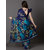Meia Blue Festive Crepe Printed Saree With Unstitched Blouse