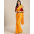 Meia Yellow Solid Party Chiffon Woven Border Saree With Unstitched Blouse