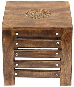 onlinecraft wooden stool (ch1284) brown