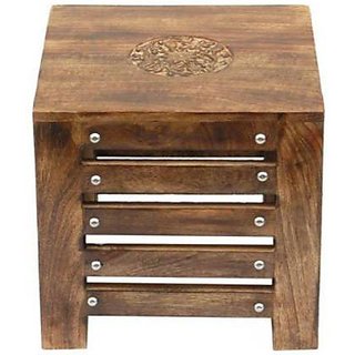 onlinecraft wooden stool (ch1284) brown
