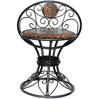 onlinecraft wooden iron stool (ch1767) black