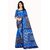 Meia Blue Crepe Printed Saree