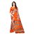 Meia Orange Crepe Printed Saree