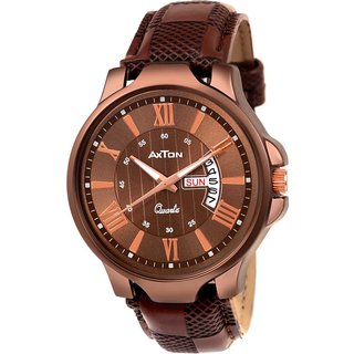 Axton AXT003 Partywear/Formal/Casual Brown Dial Day And Date Boys Smart Analog Watch - For Men