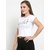 Vivient Women White Meow Printed Crop Top