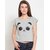 Vivient Women Grey Smiley Panda Face Printed Crop Top