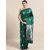 Vastranand Teal Green & Silver-Toned Silk Blend Woven Design Banarasi Saree