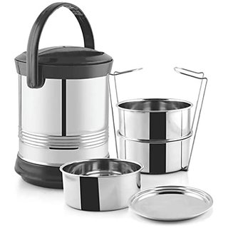 PNB Gama Stainless Steel 3 container Tiffin/Lunch Box/Food Carrier with Lids