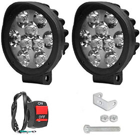 Bike Led Fog Light 9 Led Cap 2 Pcs + 1 On/Off Switch