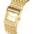 Hrv Gold Metal Rectangular Womens Watch