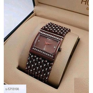 Hrv Chocklet Metal Rectangular Womens Watch