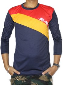 VANTAR Sports Blue Printed T-Shirt