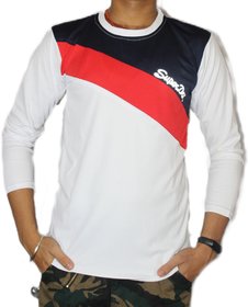 VANTAR White Printed Full Sleeve T-Shirt