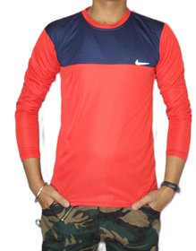 VANTAR Red Printed Full Sleeve T-Shirt