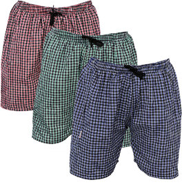 (Pack of 3) BMK Mens Checkered Cotton Blend Boxer Shorts  Comfortable, Multicolored