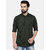 Seta Men's Olive Printed Slim Fit Shirts