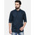 Seta Men's Blue Printed Slim Fit Shirts