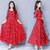 Raabta Fashion Red 25 Flower Print Crepe Maxi Dress
