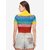 TNQ Women Half Sleeves Rainbow Colour Crop Top