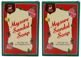 Mysore Sandal Soap Pure Sandalwood Oil 125gm Pack Of 2