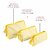 Rv Marketing 3-Set Travel Makeup Pouch Toiletry Cosmetic Shaving Kit Bag For Men and Women (Yellow)