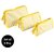 Rv Marketing 3-Set Travel Makeup Pouch Toiletry Cosmetic Shaving Kit Bag For Men and Women (Yellow)